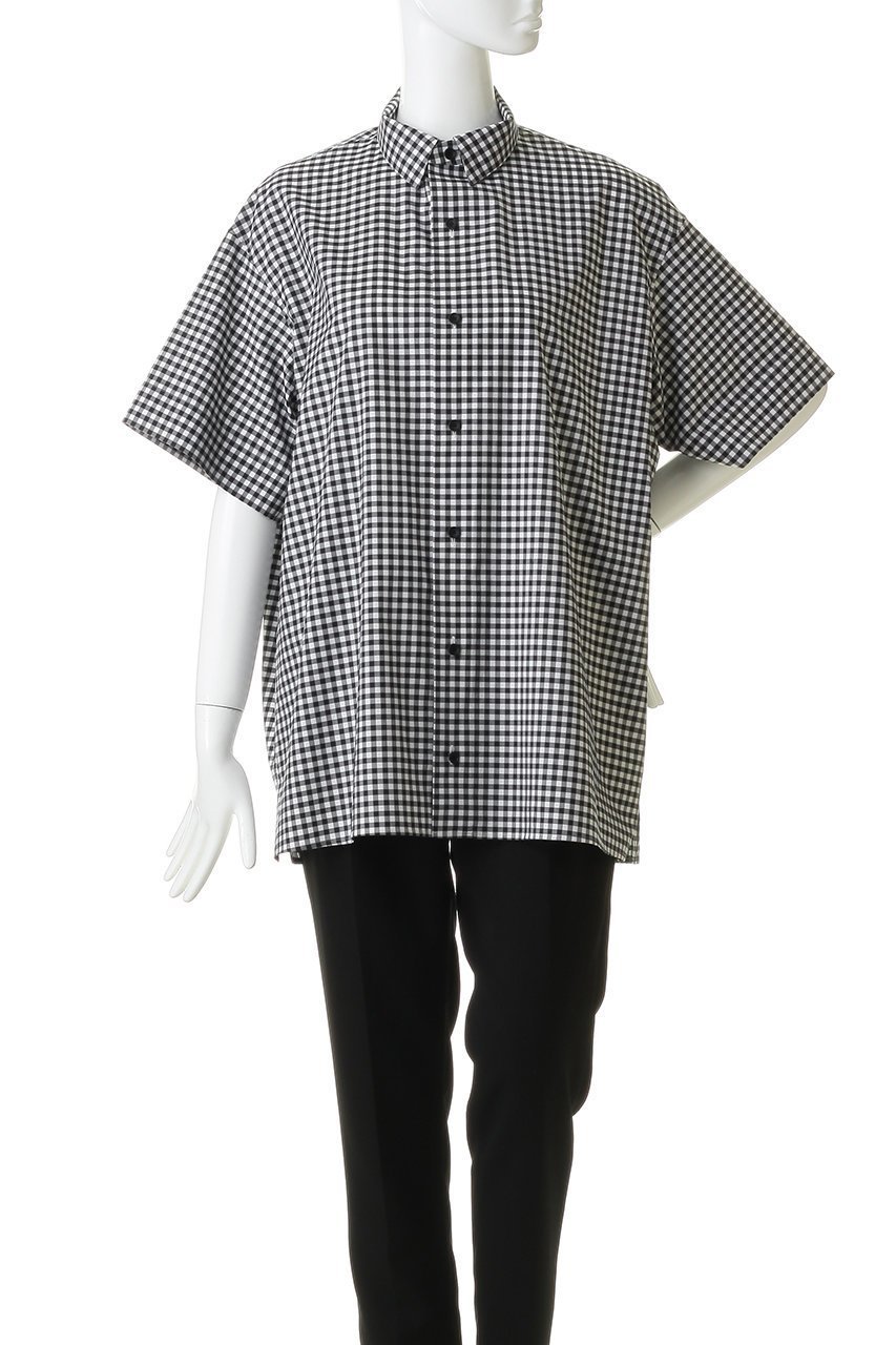 【ザ リラクス/THE RERACS】のコットンショートスリーブパーフェクトシャツ 人気、トレンドファッション・服の通販 founy(ファニー) 　ファッション　Fashion　レディースファッション　Fashion for Women　トップス・カットソー　Cut & Sew Tops　シャツ・ブラウス・オフィスカジュアル　Elegant Blouses & Button-Ups　ショート　Short, Short Length　スリーブ　Sleeve, Long Sleeve / Short Sleeve　センター　Center, Center Line　チェック　Check, Plaid, Tartan　デニム　Denim, Jeans Material　フィット　Fit, Slim Fit　新作・新入荷　New Arrivals / New In　other-2|ID: prp329100004924592 ipo3291000000036951762