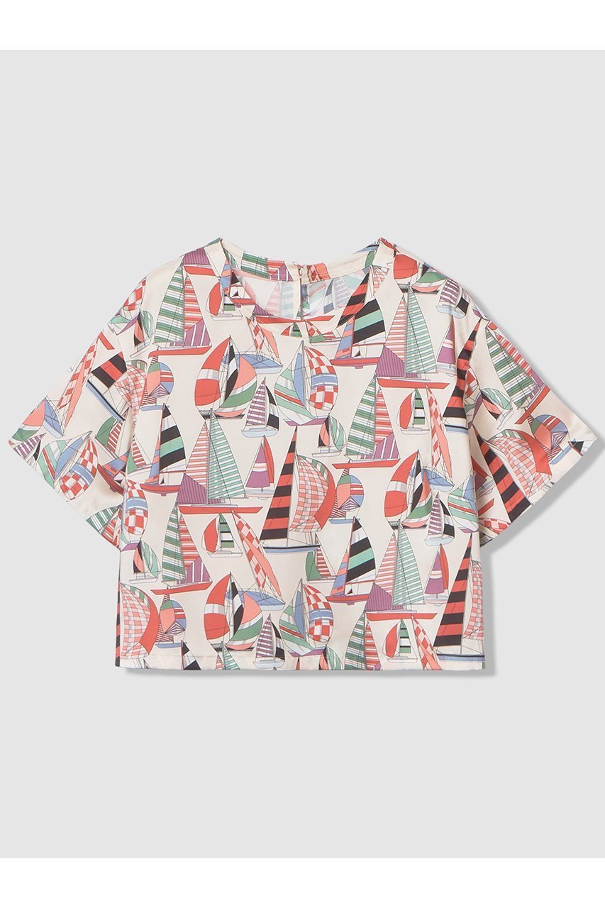 【アルアバイル/allureville】の【LOULOU WILLOUGHBY】RATTI マリーナプリント Tブラウス インテリア・キッズ・メンズ・レディースファッション・服の通販 founy(ファニー) 　ファッション　Fashion　レディースファッション　Fashion for Women　トップス・カットソー　Cut & Sew Tops　シャツ・ブラウス・オフィスカジュアル　Elegant Blouses & Button-Ups　ショート　Short, Short Length　スリーブ　Sleeve, Long Sleeve / Short Sleeve　バランス　Balance, Style Balance　プリント　Print, Printed Pattern　モチーフ　Motif, Design Theme　今季　This Season, Current Season　マルチ|ID: prp329100004924674 ipo3291000000036952346