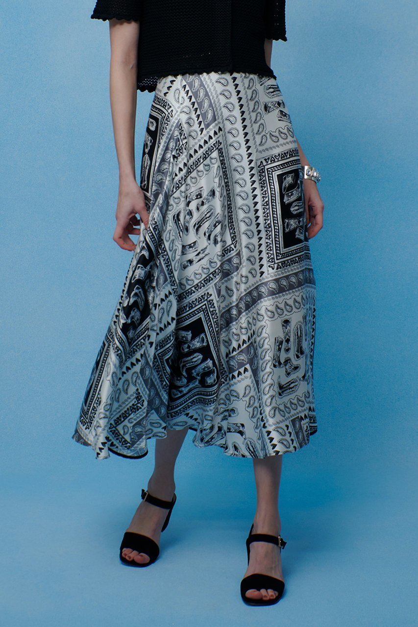【アルアバイル/allureville】の【LOULOU WILLOUGHBY】ウエスタンスカーフプリントフレアスカート 人気、トレンドファッション・服の通販 founy(ファニー) 　ファッション　Fashion　レディースファッション　Fashion for Women　スカート　Skirts　Aライン・フレアスカート　A-Line & Flared Skirts　ロングスカート　Long Skirts / Maxi & Midi Skirts　ウエスタン　Western Style　シューズ　Shoes, Footwear　シンプル　Simple, Minimal　スカーフ　Scarf, Neckwear　トレンド　Trend, Trending Now　ドット　Polka Dot, Dot Pattern　フィット　Fit, Slim Fit　フレア　Flare, Flared　プリント　Print, Printed Pattern　ペイズリー　Paisley, Ethnic Pattern　ラップ　Wrap, Wrap Design　ロング　Long, Long-Length　エレガント 上品　Elegant　再入荷　Restock / Back in Stock　other-6|ID: prp329100004924684 ipo3291000000036952424