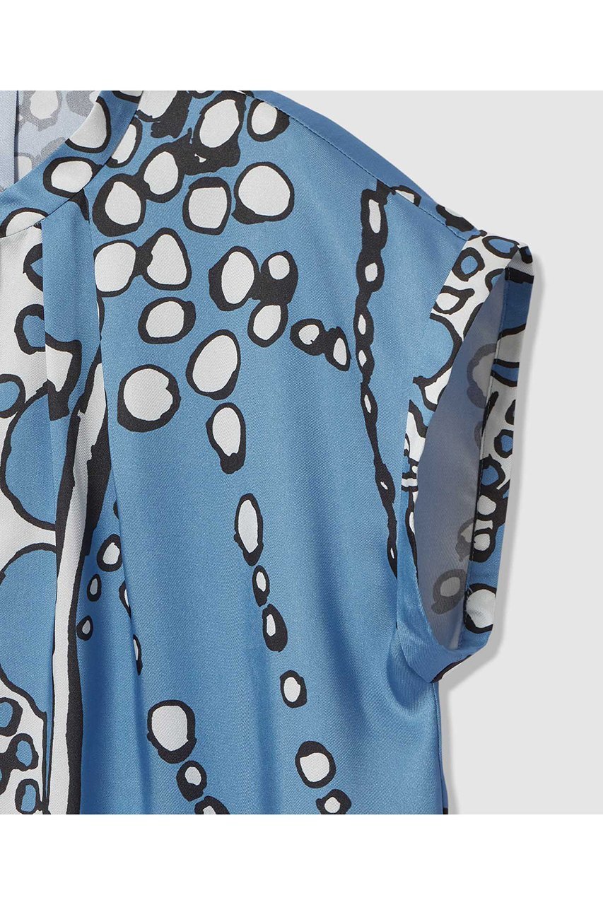 【アナイ/ANAYI】の【セットアップ対象商品】パールドットプリントノースリーブブラウス 人気、トレンドファッション・服の通販 founy(ファニー) 　ファッション　Fashion　レディースファッション　Fashion for Women　トップス・カットソー　Cut & Sew Tops　キャミソール&ノースリーブ　Camisoles & Sleeveless Tops　シャツ・ブラウス・オフィスカジュアル　Elegant Blouses & Button-Ups　おすすめ　Recommended / Our Picks　イタリア　Italy　スリット　Slit, Slit Detail　セットアップ　Set-Up, Coordinated Outfit　ドロップ　Drop Shoulder, Dropped Style　ノースリーブ　Sleeveless, No-Sleeve　パール　Pearl, Pearl Accent　フロント　Front, Front Design　エレガント 上品　Elegant　再入荷　Restock / Back in Stock　other-4|ID: prp329100004924696 ipo3291000000036952513