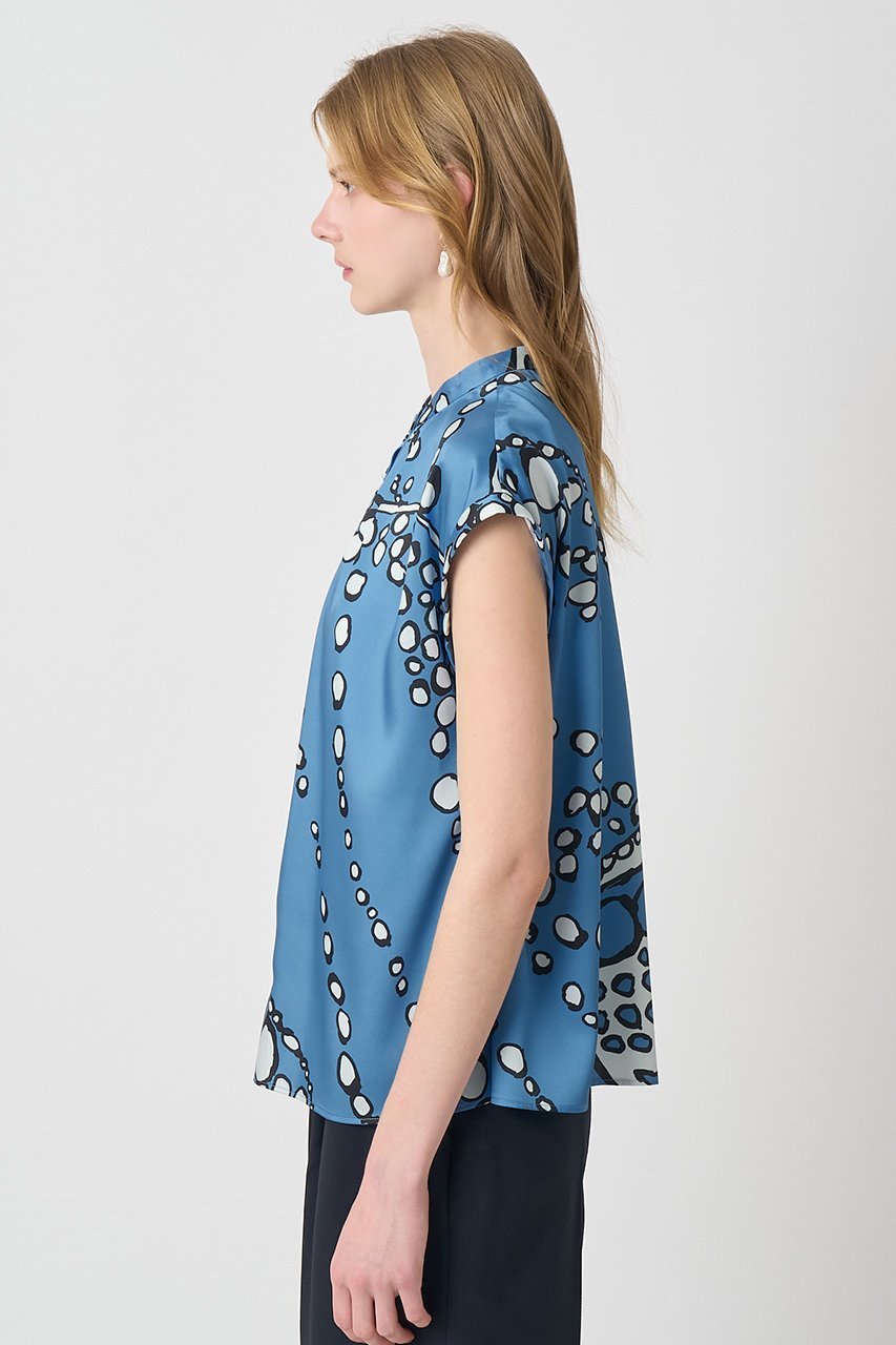 【アナイ/ANAYI】の【セットアップ対象商品】パールドットプリントノースリーブブラウス 人気、トレンドファッション・服の通販 founy(ファニー) 　ファッション　Fashion　レディースファッション　Fashion for Women　トップス・カットソー　Cut & Sew Tops　キャミソール&ノースリーブ　Camisoles & Sleeveless Tops　シャツ・ブラウス・オフィスカジュアル　Elegant Blouses & Button-Ups　おすすめ　Recommended / Our Picks　イタリア　Italy　スリット　Slit, Slit Detail　セットアップ　Set-Up, Coordinated Outfit　ドロップ　Drop Shoulder, Dropped Style　ノースリーブ　Sleeveless, No-Sleeve　パール　Pearl, Pearl Accent　フロント　Front, Front Design　エレガント 上品　Elegant　再入荷　Restock / Back in Stock　other-8|ID: prp329100004924696 ipo3291000000036952518