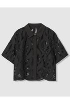 【アナイ/ANAYI】の【セットアップ対象商品】リーフコード刺繍半袖 ブラウス 人気、トレンドファッション・服の通販 founy(ファニー) ファッション Fashion レディースファッション Fashion for Women トップス・カットソー Cut & Sew Tops シャツ・ブラウス・オフィスカジュアル Elegant Blouses & Button-Ups おすすめ Recommended / Our Picks エンブロイダリー Embroidery Design ショート Short, Short Length スリーブ Sleeve, Long Sleeve / Short Sleeve セットアップ Set-Up, Coordinated Outfit バランス Balance, Style Balance モチーフ Motif, Design Theme リーフ Leaf, Botanical Leaf 半袖 Short Sleeve, Half Sleeve 無地 Plain, Solid Color thumbnail ブラック|ID: prp329100004924713 ipo3291000000036952678