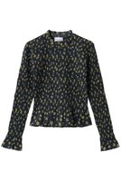 【マーレット/MERLETTE】のNORRA PRINT フラワープリント スモッキングフリルトップス 人気、トレンドファッション・服の通販 founy(ファニー) ファッション Fashion レディースファッション Fashion for Women トップス・カットソー Cut & Sew Tops シャツ・ブラウス・オフィスカジュアル Elegant Blouses & Button-Ups 花柄・フラワープリント・モチーフ Floral Prints & Motifs / Flower Pattern Tops スモッキング Smocking, Gathered Stitching スリーブ Sleeve, Long Sleeve / Short Sleeve ハイネック High Neck, Mock Neck フェミニン Feminine, Girly フラワー Flower, Floral プリント Print, Printed Pattern マニッシュ Mannish, Boyish ロング Long, Long-Length 夏 Summer 春 Spring 軽量 Lightweight, Ultra Light |ID:prp329100004924717
