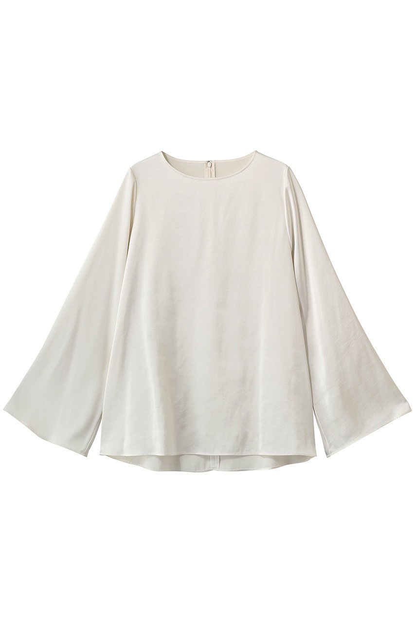 【ハー/HER.】のサテンフレアスリーブブラウス インテリア・キッズ・メンズ・レディースファッション・服の通販 founy(ファニー) 　ファッション　Fashion　レディースファッション　Fashion for Women　トップス・カットソー　Cut & Sew Tops　シャツ・ブラウス・オフィスカジュアル　Elegant Blouses & Button-Ups　おすすめ　Recommended / Our Picks　サテン　Satin, Glossy Fabric　シンプル　Simple, Minimal　スリーブ　Sleeve, Long Sleeve / Short Sleeve　セットアップ　Set-Up, Coordinated Outfit　フレア　Flare, Flared　ロング　Long, Long-Length　オフホワイト|ID: prp329100004924731 ipo3291000000036952871