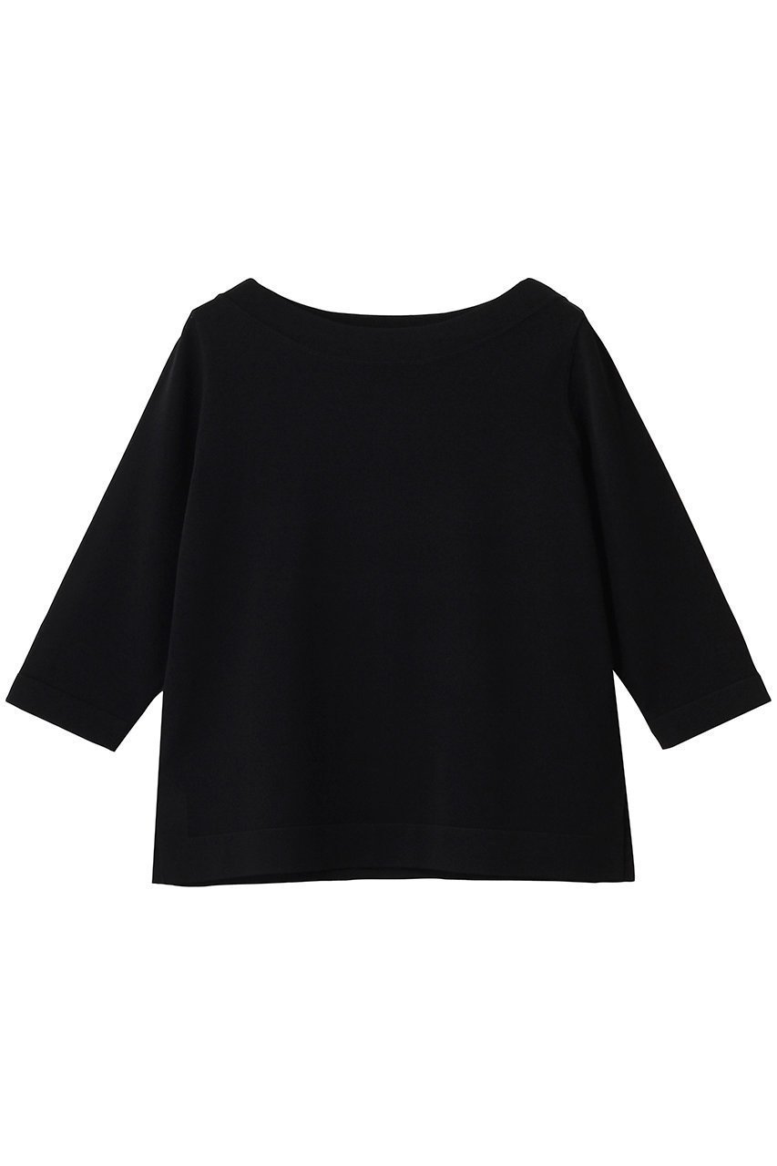 【アナイ/ANAYI】のスリーブ釦ボートネックプルオーバー インテリア・キッズ・メンズ・レディースファッション・服の通販 founy(ファニー) 　ファッション　Fashion　レディースファッション　Fashion for Women　トップス・カットソー　Cut & Sew Tops　ニット　Knit Tops & Sweaters　カジュアルプルオーバー・ニットトップス　Pullovers & Knit Tops / Casual Pullovers　インナー　Innerwear　スリーブ　Sleeve, Long Sleeve / Short Sleeve　ロング　Long, Long-Length　エレガント 上品　Elegant　ブラック|ID: prp329100004924746 ipo3291000000036952998