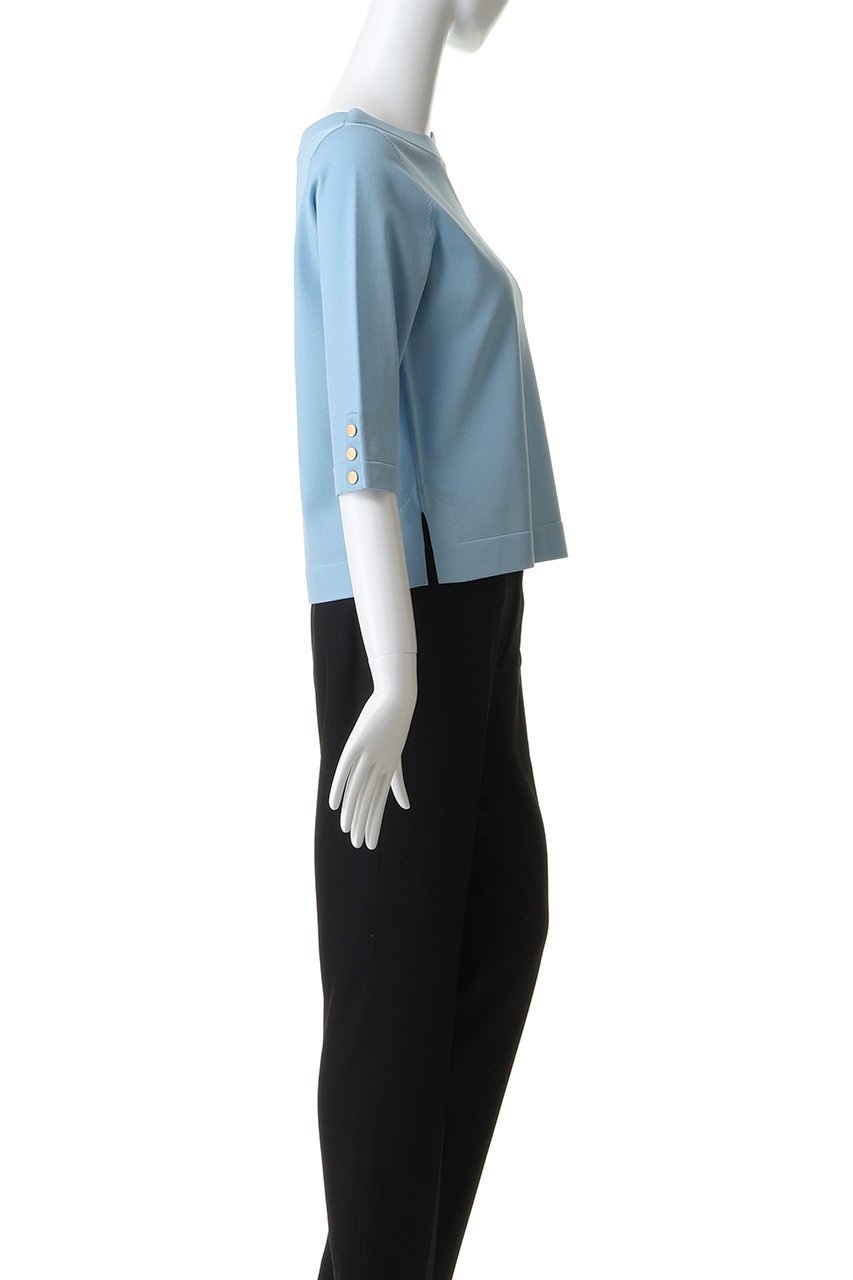 【アナイ/ANAYI】のスリーブ釦ボートネックプルオーバー 人気、トレンドファッション・服の通販 founy(ファニー) 　ファッション　Fashion　レディースファッション　Fashion for Women　トップス・カットソー　Cut & Sew Tops　ニット　Knit Tops & Sweaters　カジュアルプルオーバー・ニットトップス　Pullovers & Knit Tops / Casual Pullovers　インナー　Innerwear　スリーブ　Sleeve, Long Sleeve / Short Sleeve　ロング　Long, Long-Length　エレガント 上品　Elegant　other-3|ID: prp329100004924746 ipo3291000000036953000