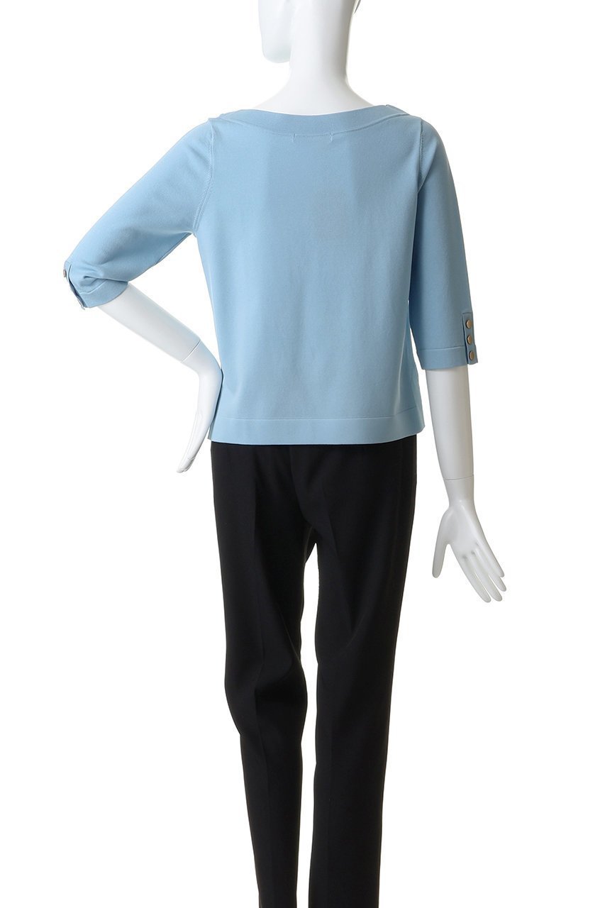 【アナイ/ANAYI】のスリーブ釦ボートネックプルオーバー 人気、トレンドファッション・服の通販 founy(ファニー) 　ファッション　Fashion　レディースファッション　Fashion for Women　トップス・カットソー　Cut & Sew Tops　ニット　Knit Tops & Sweaters　カジュアルプルオーバー・ニットトップス　Pullovers & Knit Tops / Casual Pullovers　インナー　Innerwear　スリーブ　Sleeve, Long Sleeve / Short Sleeve　ロング　Long, Long-Length　エレガント 上品　Elegant　other-4|ID: prp329100004924746 ipo3291000000036953002