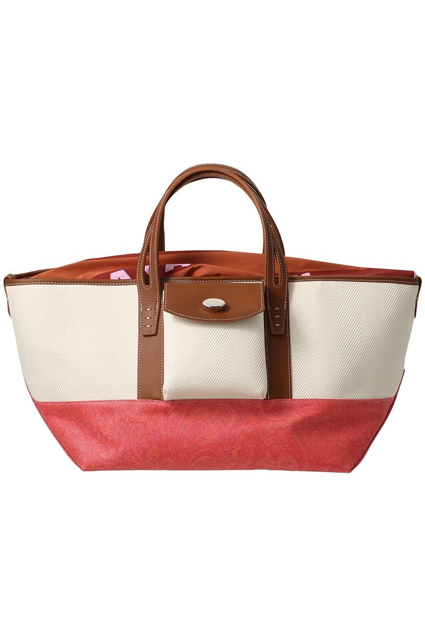 【ア ヴァケーション/A VACATION】のLAND スカーフ付きトートバッグ インテリア・キッズ・メンズ・レディースファッション・服の通販 founy(ファニー) 　ファッション　Fashion　レディースファッション　Fashion for Women　バッグ　Bags　アウトドア　Outdoor Clothing　コーティング　Coating, Coated Finish　ジャカード／ジャガード　Jacquard, Woven Pattern　スカーフ　Scarf, Neckwear　ストライプ　Stripe, Striped Pattern　フィット　Fit, Slim Fit　フォルム　Silhouette, Form　フラップ　Flap, Flap Pocket　フロント　Front, Front Design　ポケット　Pocket, Pocket Detail　ピンクペイズリー|ID: prp329100004924756 ipo3291000000036953099