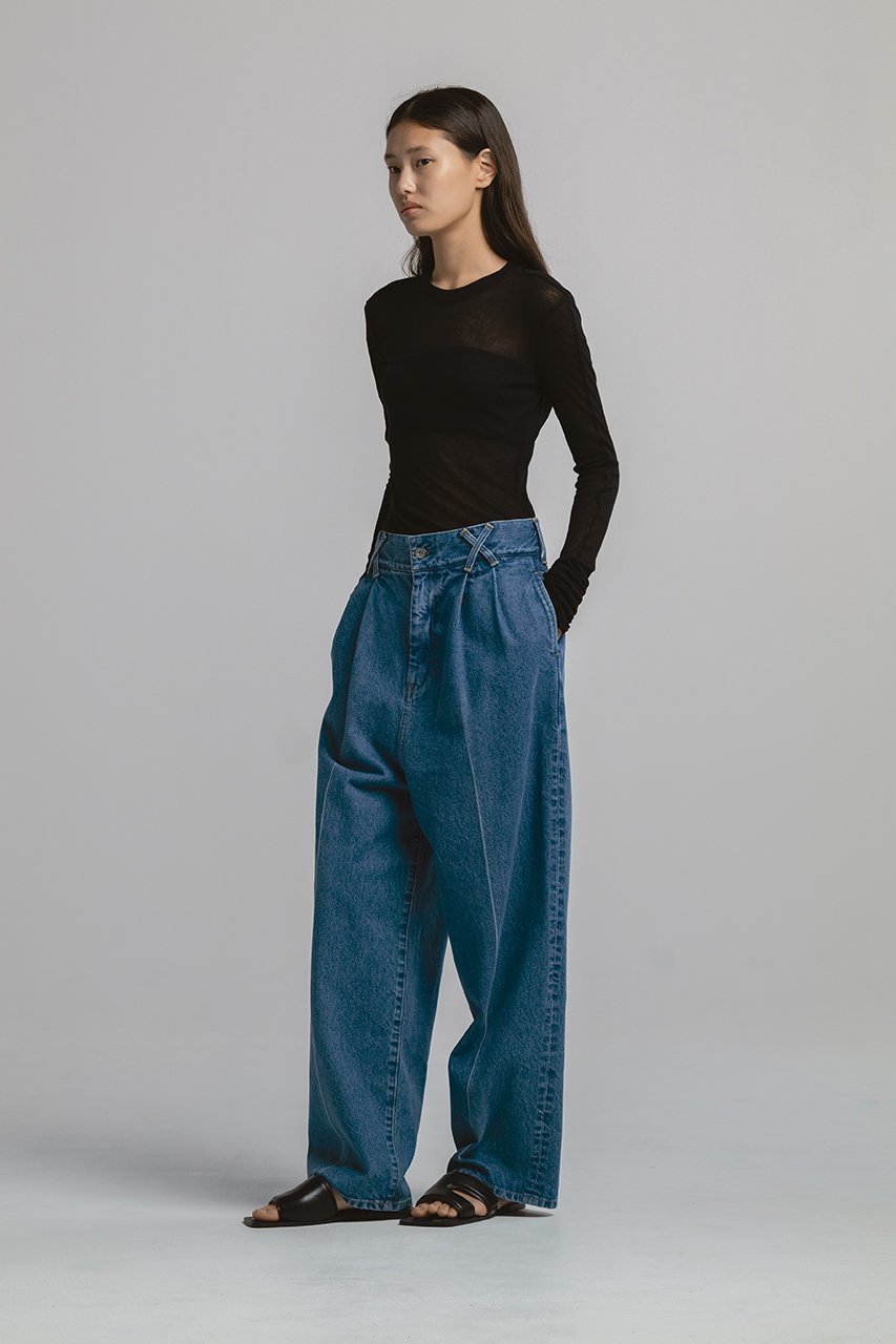 【チノ/CINOH】のツータック クリーズド デニム パンツ 人気、トレンドファッション・服の通販 founy(ファニー) 　ファッション　Fashion　レディースファッション　Fashion for Women　パンツ　Pants & Trousers　デニムパンツ・ジーンズ・美脚デニム　Denim Jeans & Pants　スラックス　Slacks, Dress Pants　デニム　Denim, Jeans Material　エレガント 上品　Elegant　other-8|ID: prp329100004924760 ipo3291000000036953129