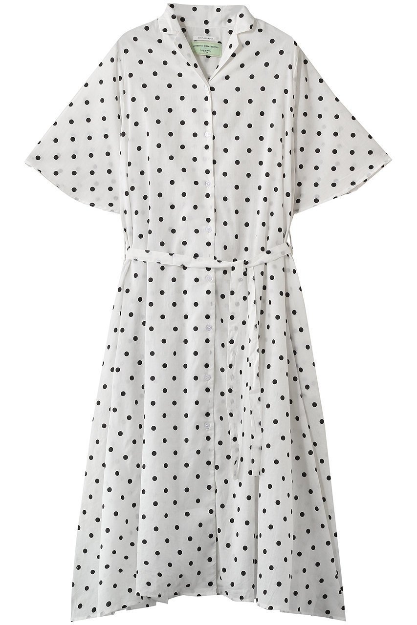 【クチュールドアダム/COUTURE D'ADAM】のポルカドットオープンカラードレス 人気、トレンドファッション・服の通販 founy(ファニー) 　ファッション　Fashion　レディースファッション　Fashion for Women　ワンピース　Dresses　フォーマル・パーティードレス・結婚式用ドレス　Elegant & Casual Dresses　チュニック　Tunic Tops & Dresses　インド　Indian Textile　クラシック　Classic, Timeless Style　チュニック　Tunic, Long Top　ドット　Polka Dot, Dot Pattern　ドレス　Dress, One-Piece　ドレープ　Drape, Draping Fabric　バランス　Balance, Style Balance　リラックス　Relax, Relaxed Fit　ロング　Long, Long-Length　 other-1|ID: prp329100004924785 ipo3291000000036953320