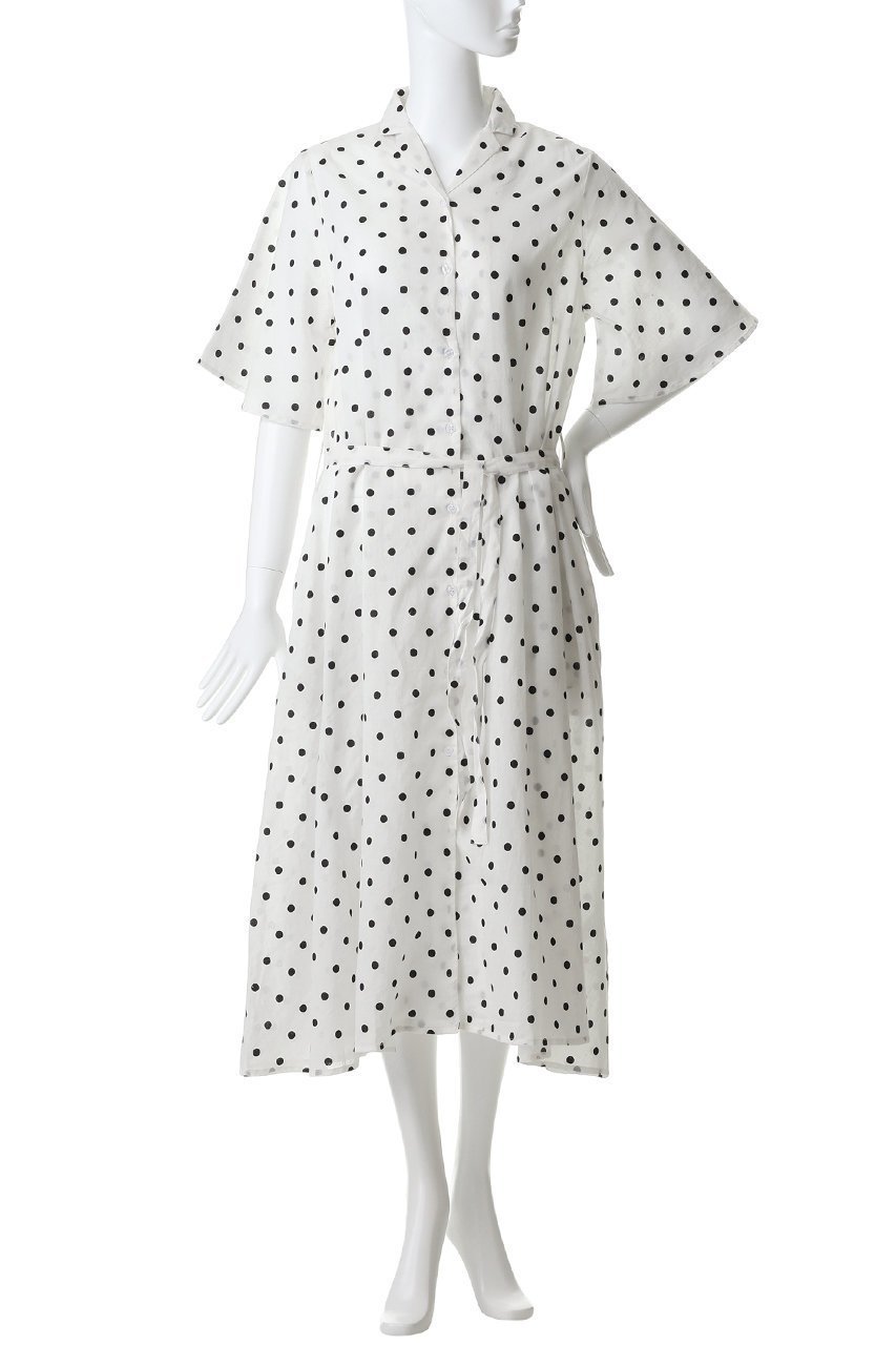 【クチュールドアダム/COUTURE D'ADAM】のポルカドットオープンカラードレス 人気、トレンドファッション・服の通販 founy(ファニー) 　ファッション　Fashion　レディースファッション　Fashion for Women　ワンピース　Dresses　フォーマル・パーティードレス・結婚式用ドレス　Elegant & Casual Dresses　チュニック　Tunic Tops & Dresses　インド　Indian Textile　クラシック　Classic, Timeless Style　チュニック　Tunic, Long Top　ドット　Polka Dot, Dot Pattern　ドレス　Dress, One-Piece　ドレープ　Drape, Draping Fabric　バランス　Balance, Style Balance　リラックス　Relax, Relaxed Fit　ロング　Long, Long-Length　other-2|ID: prp329100004924785 ipo3291000000036953323