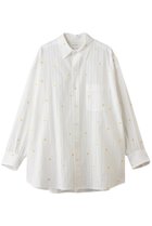 【クチュールドアダム/COUTURE D'ADAM】のマーガレット刺繍ビッグシャツ 人気、トレンドファッション・服の通販 founy(ファニー) ファッション Fashion レディースファッション Fashion for Women トップス・カットソー Cut & Sew Tops シャツ・ブラウス・オフィスカジュアル Elegant Blouses & Button-Ups なめらか Smooth, Silky Texture スラックス Slacks, Dress Pants スリーブ Sleeve, Long Sleeve / Short Sleeve デニム Denim, Jeans Material ビッグ Big, Oversized マーガレット Marguerite, Daisy Pattern リラックス Relax, Relaxed Fit ロング Long, Long-Length ワイド Wide, Wide Fit エレガント 上品 Elegant 再入荷 Restock / Back in Stock thumbnail ホワイト|ID: prp329100004924790 ipo3291000000036953369