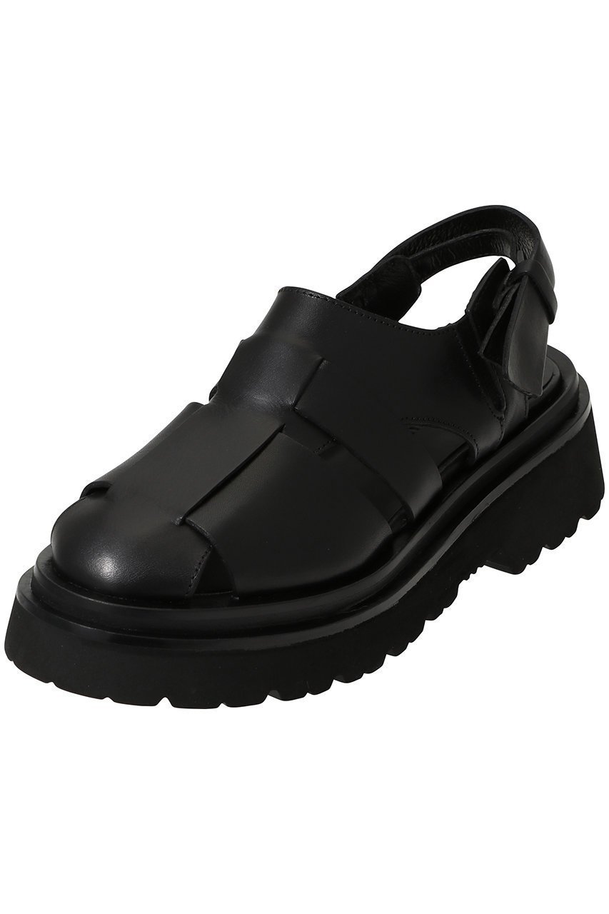 【ピアッカセッテ/ph7+】の厚底グルカサンダル インテリア・キッズ・メンズ・レディースファッション・服の通販 founy(ファニー) 　ファッション　Fashion　レディースファッション　Fashion for Women　なめらか　Smooth, Silky Texture　サンダル　Sandals, Summer Shoes　モダン　Modern, Contemporary　厚底　Platform Shoes　ブラック|ID: prp329100004924802 ipo3291000000036953466