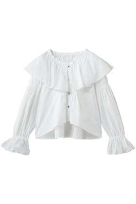 【ランバン オン ブルー/LANVIN en Bleu】 ギャザーフリルブラウス人気、トレンドファッション・服の通販 founy(ファニー) ファッション Fashion レディースファッション Fashion for Women トップス・カットソー Cut & Sew Tops シャツ・ブラウス・オフィスカジュアル Elegant Blouses & Button-Ups ギャザー Gathered, Ruffled スリーブ Sleeve, Long Sleeve / Short Sleeve デニム Denim, Jeans Material バランス Balance, Style Balance フリル Frill, Ruffle ロング Long, Long-Length エレガント 上品 Elegant |ID:prp329100004924810