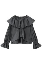 【ランバン オン ブルー/LANVIN en Bleu】のギャザーフリルブラウス 人気、トレンドファッション・服の通販 founy(ファニー) ファッション Fashion レディースファッション Fashion for Women トップス・カットソー Cut & Sew Tops シャツ・ブラウス・オフィスカジュアル Elegant Blouses & Button-Ups ギャザー Gathered, Ruffled スリーブ Sleeve, Long Sleeve / Short Sleeve デニム Denim, Jeans Material バランス Balance, Style Balance フリル Frill, Ruffle ロング Long, Long-Length エレガント 上品 Elegant thumbnail グレー|ID: prp329100004924810 ipo3291000000036953512