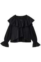 【ランバン オン ブルー/LANVIN en Bleu】のギャザーフリルブラウス 人気、トレンドファッション・服の通販 founy(ファニー) ファッション Fashion レディースファッション Fashion for Women トップス・カットソー Cut & Sew Tops シャツ・ブラウス・オフィスカジュアル Elegant Blouses & Button-Ups ギャザー Gathered, Ruffled スリーブ Sleeve, Long Sleeve / Short Sleeve デニム Denim, Jeans Material バランス Balance, Style Balance フリル Frill, Ruffle ロング Long, Long-Length エレガント 上品 Elegant thumbnail ブラック|ID: prp329100004924810 ipo3291000000036953513