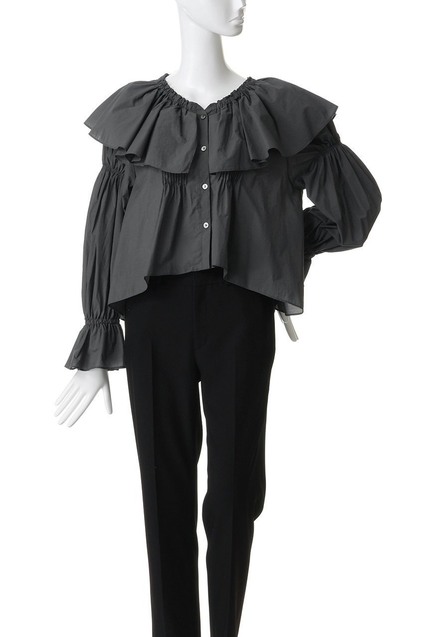 【ランバン オン ブルー/LANVIN en Bleu】のギャザーフリルブラウス 人気、トレンドファッション・服の通販 founy(ファニー) ファッション Fashion レディースファッション Fashion for Women トップス・カットソー Cut & Sew Tops シャツ・ブラウス・オフィスカジュアル Elegant Blouses & Button-Ups ギャザー Gathered, Ruffled スリーブ Sleeve, Long Sleeve / Short Sleeve デニム Denim, Jeans Material バランス Balance, Style Balance フリル Frill, Ruffle ロング Long, Long-Length エレガント 上品 Elegant other-2|ID: prp329100004924810 ipo3291000000036953514