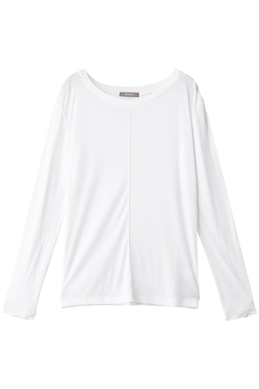 【エリオポール/heliopole】の【smooth skin series】ワイドクルーネックカットソー インテリア・キッズ・メンズ・レディースファッション・服の通販 founy(ファニー) ファッション Fashion レディースファッション Fashion for Women トップス・カットソー Cut & Sew Tops シャツ・ブラウス・オフィスカジュアル Elegant Blouses & Button-Ups ロングTシャツ・Tシャツ Longline T-Shirts & Tees カットソー・ベーシックTシャツ Cut-and-Sewn Tops / Stretch Tees & Basics キャミ Camisole, Cami Top スリーブ Sleeve, Long Sleeve / Short Sleeve ビスチェ Bustier, Corset Top ロング Long, Long-Length 定番 Standard, Basic Item A/W・秋冬 Autumn/Winter アイボリー|ID: prp329100004924817 ipo3291000000036953571