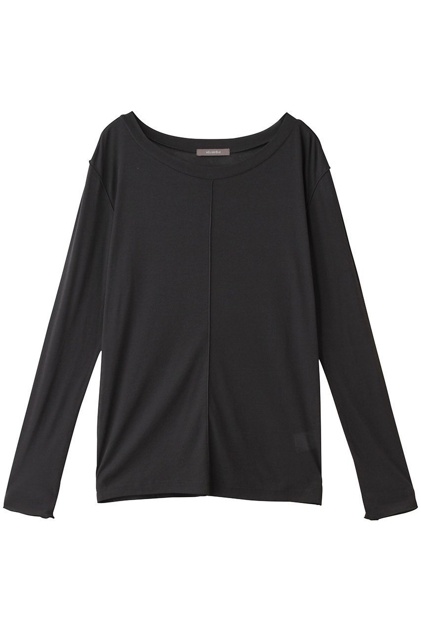 【エリオポール/heliopole】の【smooth skin series】ワイドクルーネックカットソー インテリア・キッズ・メンズ・レディースファッション・服の通販 founy(ファニー) ファッション Fashion レディースファッション Fashion for Women トップス・カットソー Cut & Sew Tops シャツ・ブラウス・オフィスカジュアル Elegant Blouses & Button-Ups ロングTシャツ・Tシャツ Longline T-Shirts & Tees カットソー・ベーシックTシャツ Cut-and-Sewn Tops / Stretch Tees & Basics キャミ Camisole, Cami Top スリーブ Sleeve, Long Sleeve / Short Sleeve ビスチェ Bustier, Corset Top ロング Long, Long-Length 定番 Standard, Basic Item A/W・秋冬 Autumn/Winter ブラック|ID: prp329100004924817 ipo3291000000036953573