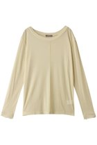 【エリオポール/heliopole】の【smooth skin series】ワイドクルーネックカットソー 人気、トレンドファッション・服の通販 founy(ファニー) ファッション Fashion レディースファッション Fashion for Women トップス・カットソー Cut & Sew Tops シャツ・ブラウス・オフィスカジュアル Elegant Blouses & Button-Ups ロングTシャツ・Tシャツ Longline T-Shirts & Tees カットソー・ベーシックTシャツ Cut-and-Sewn Tops / Stretch Tees & Basics キャミ Camisole, Cami Top スリーブ Sleeve, Long Sleeve / Short Sleeve ビスチェ Bustier, Corset Top ロング Long, Long-Length 定番 Standard, Basic Item A/W・秋冬 Autumn/Winter thumbnail クリーム|ID: prp329100004924817 ipo3291000000036953575