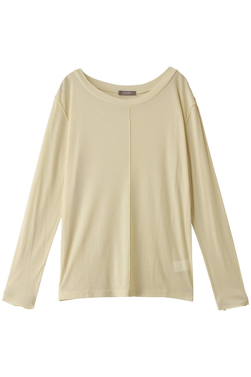 【エリオポール/heliopole】の【smooth skin series】ワイドクルーネックカットソー インテリア・キッズ・メンズ・レディースファッション・服の通販 founy(ファニー) ファッション Fashion レディースファッション Fashion for Women トップス・カットソー Cut & Sew Tops シャツ・ブラウス・オフィスカジュアル Elegant Blouses & Button-Ups ロングTシャツ・Tシャツ Longline T-Shirts & Tees カットソー・ベーシックTシャツ Cut-and-Sewn Tops / Stretch Tees & Basics キャミ Camisole, Cami Top スリーブ Sleeve, Long Sleeve / Short Sleeve ビスチェ Bustier, Corset Top ロング Long, Long-Length 定番 Standard, Basic Item A/W・秋冬 Autumn/Winter クリーム|ID: prp329100004924817 ipo3291000000036953575