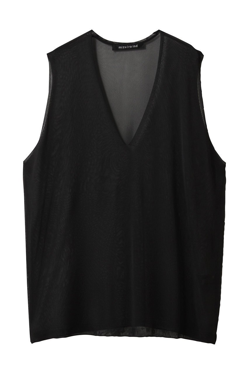 【ミズイロ インド/mizuiro ind】のsheer deep V neck vest ベスト インテリア・キッズ・メンズ・レディースファッション・服の通販 founy(ファニー) 　ファッション　Fashion　レディースファッション　Fashion for Women　トップス・カットソー　Cut & Sew Tops　ニット　Knit Tops & Sweaters　ベスト&ジレ / 重ね着スタイル　Vests & Gilets　カジュアルプルオーバー・ニットトップス　Pullovers & Knit Tops / Casual Pullovers　シアー　Sheer, See-Through　ベスト　Vest, Waistcoat　リラックス　Relax, Relaxed Fit　ワイド　Wide, Wide Fit　black|ID: prp329100004924830 ipo3291000000036953686