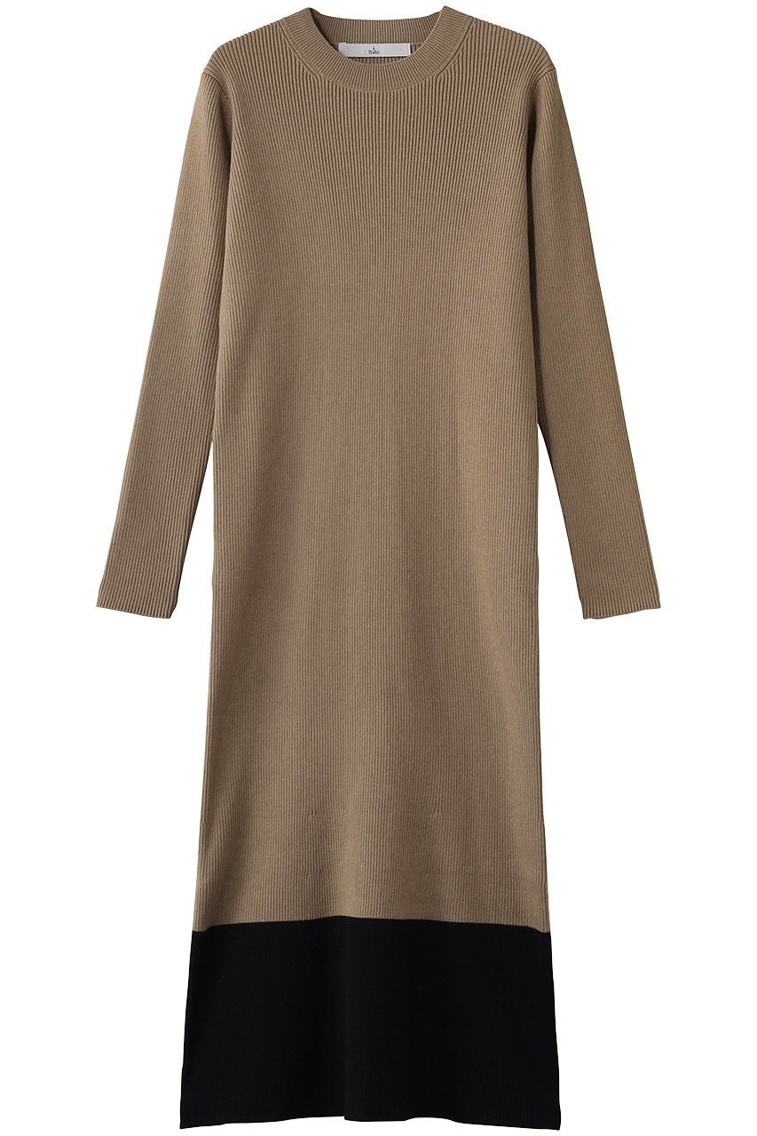 【ティアラ/Tiara】のバイカラーニットワンピ―ス インテリア・キッズ・メンズ・レディースファッション・服の通販 founy(ファニー) ファッション Fashion レディースファッション Fashion for Women ワンピース Dresses ニットワンピース Knit Dresses チュニック Tunic Tops & Dresses チュニック Tunic, Long Top ロング Long, Long-Length モカ|ID: prp329100004924863 ipo3291000000036953965