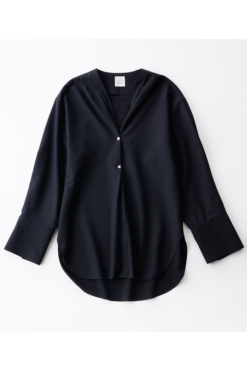 【グッド ピープル グッド ステッチング グッド プロダクト/GOOD PEOPLE GOOD STITCHING GOOD PRODUCT】のノーカラー イージー シャツジャケット インテリア・キッズ・メンズ・レディースファッション・服の通販 founy(ファニー) 　ファッション　Fashion　レディースファッション　Fashion for Women　アウター　Coat / Outerwear Collection　レディースジャケット・軽アウター　Jackets　おすすめ　Recommended / Our Picks　キュプラ　Cupro, Eco Fabric　ジャケット　Jacket, Outerwear　セットアップ　Set-Up, Coordinated Outfit　ドット　Polka Dot, Dot Pattern　夏　Summer　春　Spring　S/S・春夏　SS, Spring/Summer, Warm Season　ネイビー|ID: prp329100004924865 ipo3291000000036953974