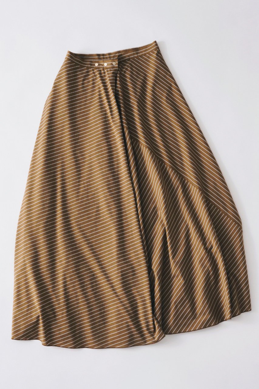 【グッド ピープル グッド ステッチング グッド プロダクト/GOOD PEOPLE GOOD STITCHING GOOD PRODUCT】のフレア ラップ スカート 人気、トレンドファッション・服の通販 founy(ファニー) 　ファッション　Fashion　レディースファッション　Fashion for Women　スカート　Skirts　ロングスカート　Long Skirts / Maxi & Midi Skirts　カットソー　Cut and Sewn Top　ストライプ　Stripe, Striped Pattern　ダブル　Double, Double-Breasted　フレア　Flare, Flared　ラップ　Wrap, Wrap Design　ロング　Long, Long-Length　エレガント 上品　Elegant　other-6|ID: prp329100004924866 ipo3291000000036953993