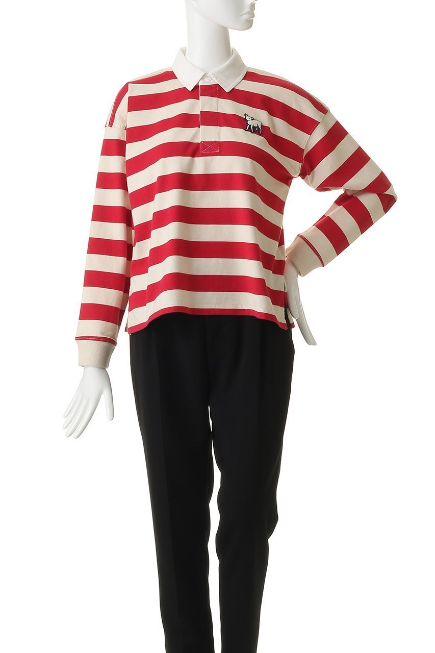 【マザー/MOTHER】のTHE BOXY MATCH ラムモチーフ ボーダー ポロカラートップス (GOR) 人気、トレンドファッション・服の通販 founy(ファニー) 　ファッション　Fashion　レディースファッション　Fashion for Women　トップス・カットソー　Cut & Sew Tops　シャツ・ブラウス・オフィスカジュアル　Elegant Blouses & Button-Ups　ポロシャツ・きれいめカジュアル　Smart-Casual Polo Tops　バランス　Balance, Style Balance　パッチ　Patch, Appliqué　ボーダー　Border, Stripe　ポロシャツ　Polo Shirt, Collared Tee　モチーフ　Motif, Design Theme　再入荷　Restock / Back in Stock　other-2|ID: prp329100004924879 ipo3291000000036954080