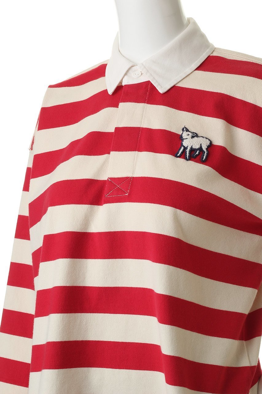 【マザー/MOTHER】のTHE BOXY MATCH ラムモチーフ ボーダー ポロカラートップス (GOR) 人気、トレンドファッション・服の通販 founy(ファニー) 　ファッション　Fashion　レディースファッション　Fashion for Women　トップス・カットソー　Cut & Sew Tops　シャツ・ブラウス・オフィスカジュアル　Elegant Blouses & Button-Ups　ポロシャツ・きれいめカジュアル　Smart-Casual Polo Tops　バランス　Balance, Style Balance　パッチ　Patch, Appliqué　ボーダー　Border, Stripe　ポロシャツ　Polo Shirt, Collared Tee　モチーフ　Motif, Design Theme　再入荷　Restock / Back in Stock　other-5|ID: prp329100004924879 ipo3291000000036954085