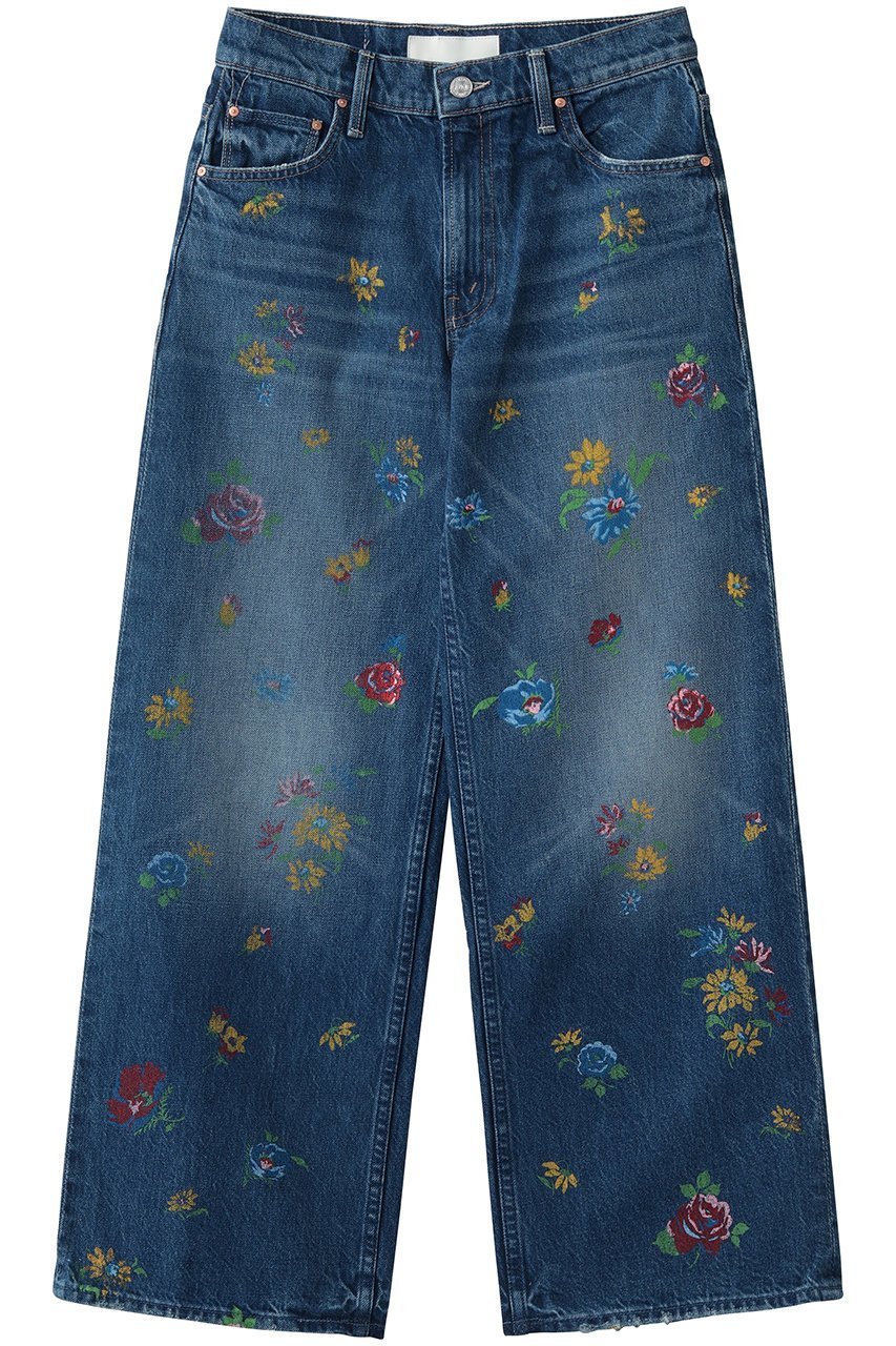 【マザー/MOTHER】の【LIL】 RERUN ZIP SNEAK フラワープリントデニム (IEL) 人気、トレンドファッション・服の通販 founy(ファニー) 　ファッション　Fashion　レディースファッション　Fashion for Women　パンツ　Pants & Trousers　デニムパンツ・ジーンズ・美脚デニム　Denim Jeans & Pants　インディゴ　Indigo Denim　カラフル　Colorful Design　シンプル　Simple, Minimal　デニム　Denim, Jeans Material　リラックス　Relax, Relaxed Fit　再入荷　Restock / Back in Stock　定番　Standard, Basic Item　 other-1|ID: prp329100004924884 ipo3291000000036954110