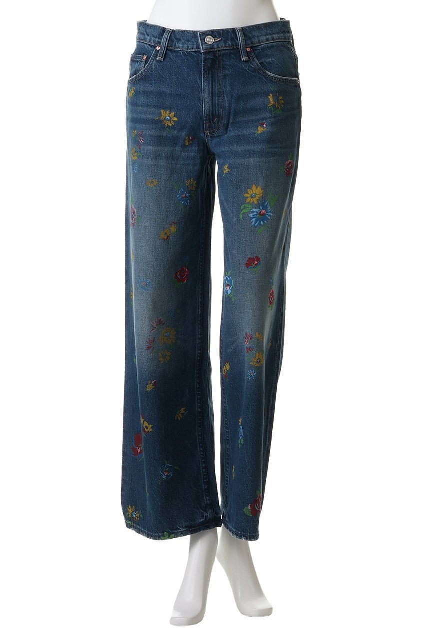 【マザー/MOTHER】の【LIL】 RERUN ZIP SNEAK フラワープリントデニム (IEL) 人気、トレンドファッション・服の通販 founy(ファニー) 　ファッション　Fashion　レディースファッション　Fashion for Women　パンツ　Pants & Trousers　デニムパンツ・ジーンズ・美脚デニム　Denim Jeans & Pants　インディゴ　Indigo Denim　カラフル　Colorful Design　シンプル　Simple, Minimal　デニム　Denim, Jeans Material　リラックス　Relax, Relaxed Fit　再入荷　Restock / Back in Stock　定番　Standard, Basic Item　other-2|ID: prp329100004924884 ipo3291000000036954113