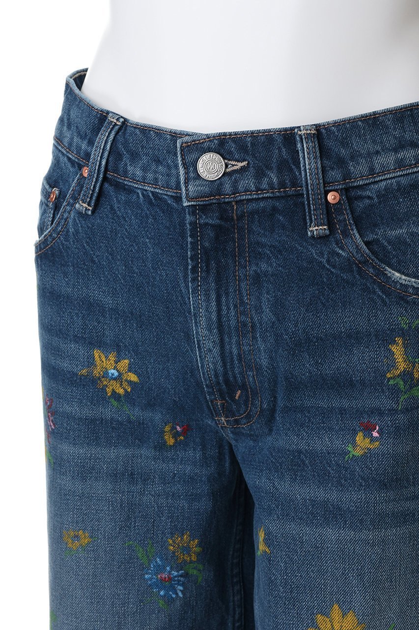 【マザー/MOTHER】の【LIL】 RERUN ZIP SNEAK フラワープリントデニム (IEL) 人気、トレンドファッション・服の通販 founy(ファニー) 　ファッション　Fashion　レディースファッション　Fashion for Women　パンツ　Pants & Trousers　デニムパンツ・ジーンズ・美脚デニム　Denim Jeans & Pants　インディゴ　Indigo Denim　カラフル　Colorful Design　シンプル　Simple, Minimal　デニム　Denim, Jeans Material　リラックス　Relax, Relaxed Fit　再入荷　Restock / Back in Stock　定番　Standard, Basic Item　other-5|ID: prp329100004924884 ipo3291000000036954116