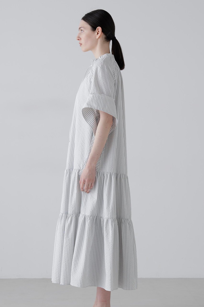 【アドーア/ADORE】のサッカーストライプワンピース 人気、トレンドファッション・服の通販 founy(ファニー) 　ファッション　Fashion　レディースファッション　Fashion for Women　ワンピース　Dresses　チュニック　Tunic Tops & Dresses　ギャザー　Gathered, Ruffled　ストライプ　Stripe, Striped Pattern　タフタ　Taffeta, Structured Fabric　チュニック　Tunic, Long Top　リボン　Ribbon, Bow　ロング　Long, Long-Length　other-3|ID: prp329100004924899 ipo3291000000036954257