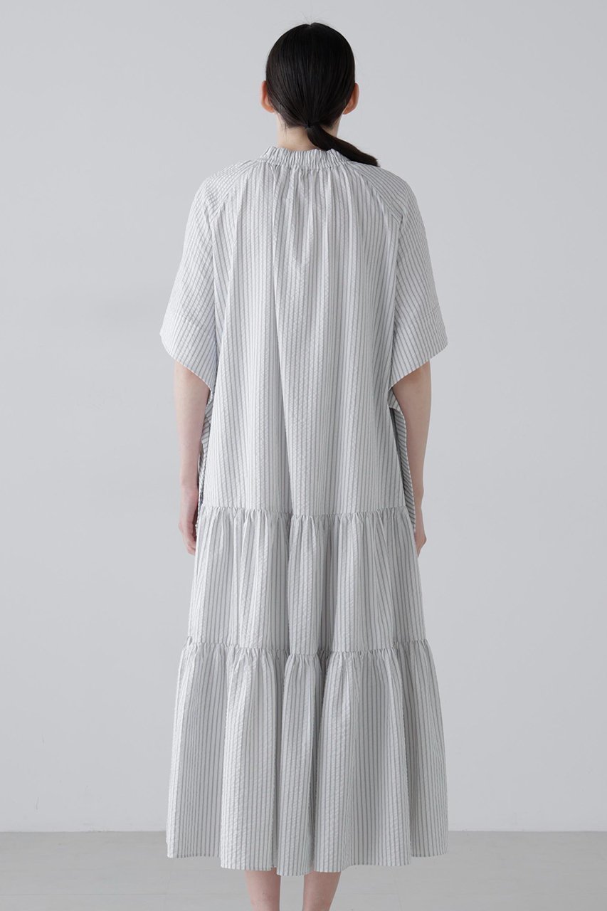 【アドーア/ADORE】のサッカーストライプワンピース 人気、トレンドファッション・服の通販 founy(ファニー) 　ファッション　Fashion　レディースファッション　Fashion for Women　ワンピース　Dresses　チュニック　Tunic Tops & Dresses　ギャザー　Gathered, Ruffled　ストライプ　Stripe, Striped Pattern　タフタ　Taffeta, Structured Fabric　チュニック　Tunic, Long Top　リボン　Ribbon, Bow　ロング　Long, Long-Length　other-4|ID: prp329100004924899 ipo3291000000036954258