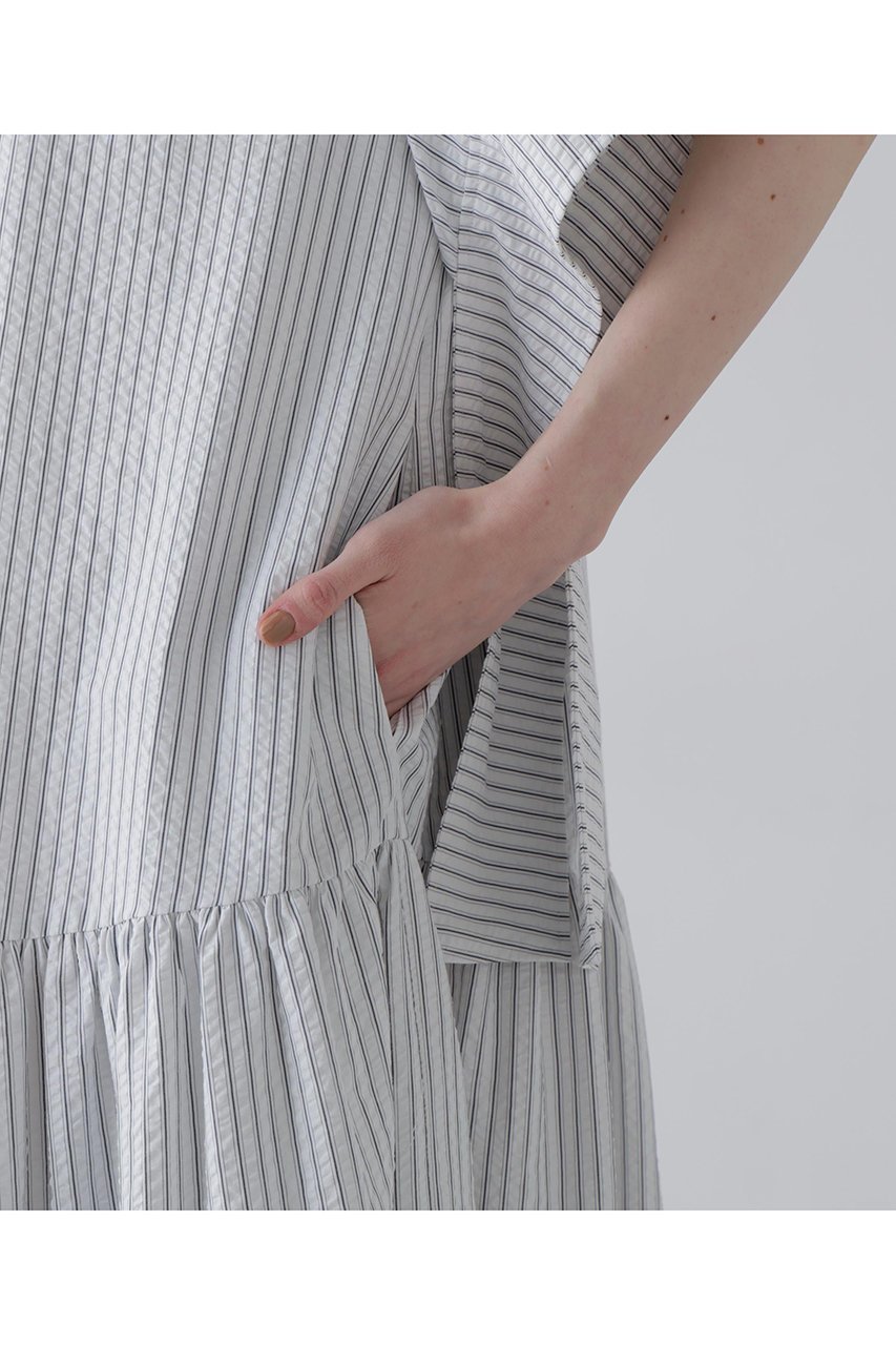 【アドーア/ADORE】のサッカーストライプワンピース 人気、トレンドファッション・服の通販 founy(ファニー) 　ファッション　Fashion　レディースファッション　Fashion for Women　ワンピース　Dresses　チュニック　Tunic Tops & Dresses　ギャザー　Gathered, Ruffled　ストライプ　Stripe, Striped Pattern　タフタ　Taffeta, Structured Fabric　チュニック　Tunic, Long Top　リボン　Ribbon, Bow　ロング　Long, Long-Length　other-7|ID: prp329100004924899 ipo3291000000036954261