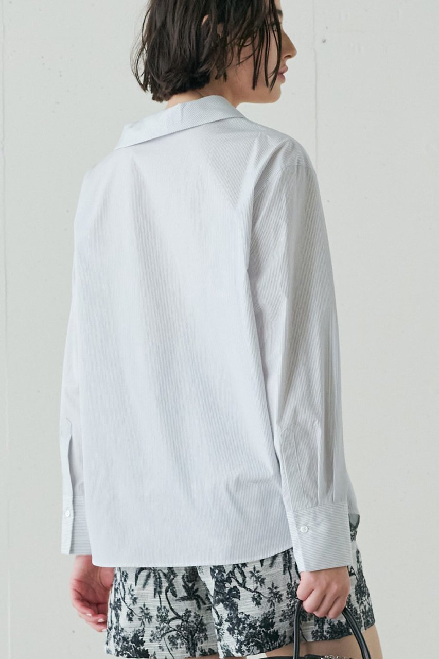 【ジェイドット/j.】のスーピマコットンストライプアシメブラウス 人気、トレンドファッション・服の通販 founy(ファニー) ファッション Fashion レディースファッション Fashion for Women トップス・カットソー Cut & Sew Tops シャツ・ブラウス・オフィスカジュアル Elegant Blouses & Button-Ups アシンメトリー Asymmetrical Style カッティング Cutting Detail スリーブ Sleeve, Long Sleeve / Short Sleeve ロング Long, Long-Length other-7|ID: prp329100004924911 ipo3291000000036954341