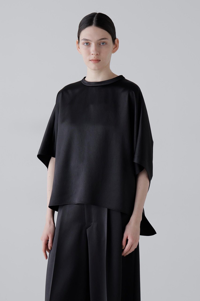 【アドーア/ADORE】のラスターサテンブラウス インテリア・キッズ・メンズ・レディースファッション・服の通販 founy(ファニー) 　ファッション　Fashion　レディースファッション　Fashion for Women　トップス・カットソー　Cut & Sew Tops　シャツ・ブラウス・オフィスカジュアル　Elegant Blouses & Button-Ups　おすすめ　Recommended / Our Picks　なめらか　Smooth, Silky Texture　サテン　Satin, Glossy Fabric　ショート　Short, Short Length　スリーブ　Sleeve, Long Sleeve / Short Sleeve　セットアップ　Set-Up, Coordinated Outfit　ルーズ　Loose, Oversized　エレガント 上品　Elegant　再入荷　Restock / Back in Stock　ブラック|ID: prp329100004924915 ipo3291000000036954371