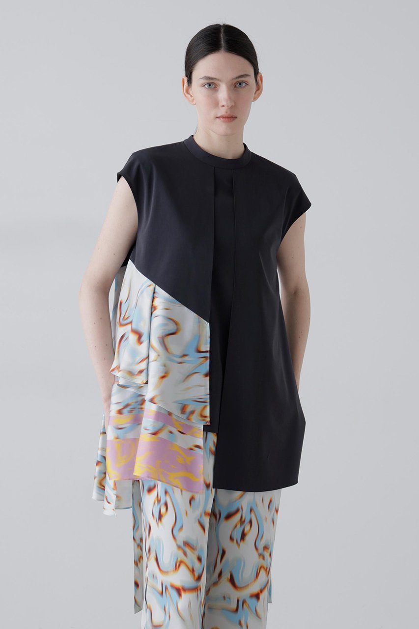 【アドーア/ADORE】のユーフォリアプリントブラウス 人気、トレンドファッション・服の通販 founy(ファニー) 　ファッション　Fashion　レディースファッション　Fashion for Women　トップス・カットソー　Cut & Sew Tops　シャツ・ブラウス・オフィスカジュアル　Elegant Blouses & Button-Ups　おすすめ　Recommended / Our Picks　アシンメトリー　Asymmetrical Style　サテン　Satin, Glossy Fabric　ショート　Short, Short Length　スリーブ　Sleeve, Long Sleeve / Short Sleeve　セットアップ　Set-Up, Coordinated Outfit　ドレープ　Drape, Draping Fabric　プリント　Print, Printed Pattern　モチーフ　Motif, Design Theme　エレガント 上品　Elegant　無地　Plain, Solid Color　 other-1|ID: prp329100004924917 ipo3291000000036954383