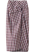 【マルティニーク/martinique】の【CURRENTAGE】ギンガムチェックスカート 人気、トレンドファッション・服の通販 founy(ファニー) ファッション Fashion レディースファッション Fashion for Women スカート Skirts ロングスカート Long Skirts / Maxi & Midi Skirts アシンメトリー Asymmetrical Style ギンガム Gingham, Gingham Fabric シルク Silk, 100% Silk シンプル Simple, Minimal ドレープ Drape, Draping Fabric フロント Front, Front Design リボン Ribbon, Bow ロング Long, Long-Length エレガント 上品 Elegant |ID:prp329100004924921