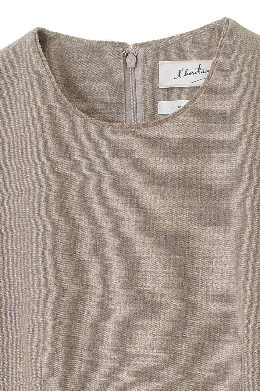 【マルティニーク/martinique】の【l heritage martinique】リネンライクキャンバスワンピース 人気、トレンドファッション・服の通販 founy(ファニー) 　ファッション　Fashion　レディースファッション　Fashion for Women　ワンピース　Dresses　チュニック　Tunic Tops & Dresses　おすすめ　Recommended / Our Picks　キャンバス　Canvas, Canvas Fabric　クラシック　Classic, Timeless Style　シンプル　Simple, Minimal　チュニック　Tunic, Long Top　ドレス　Dress, One-Piece　フォルム　Silhouette, Form　フォーマル　Formal, Dressy　ブローチ　Brooch, Pin Brooch　ロング　Long, Long-Length　other-3|ID: prp329100004924930 ipo3291000000036954470