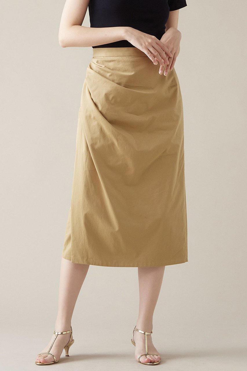 【マルティニーク/martinique】のサイドタックスカート インテリア・キッズ・メンズ・レディースファッション・服の通販 founy(ファニー) 　ファッション　Fashion　レディースファッション　Fashion for Women　スカート　Skirts　サテン　Satin, Glossy Fabric　ベージュ|ID: prp329100004924943 ipo3291000000036954599