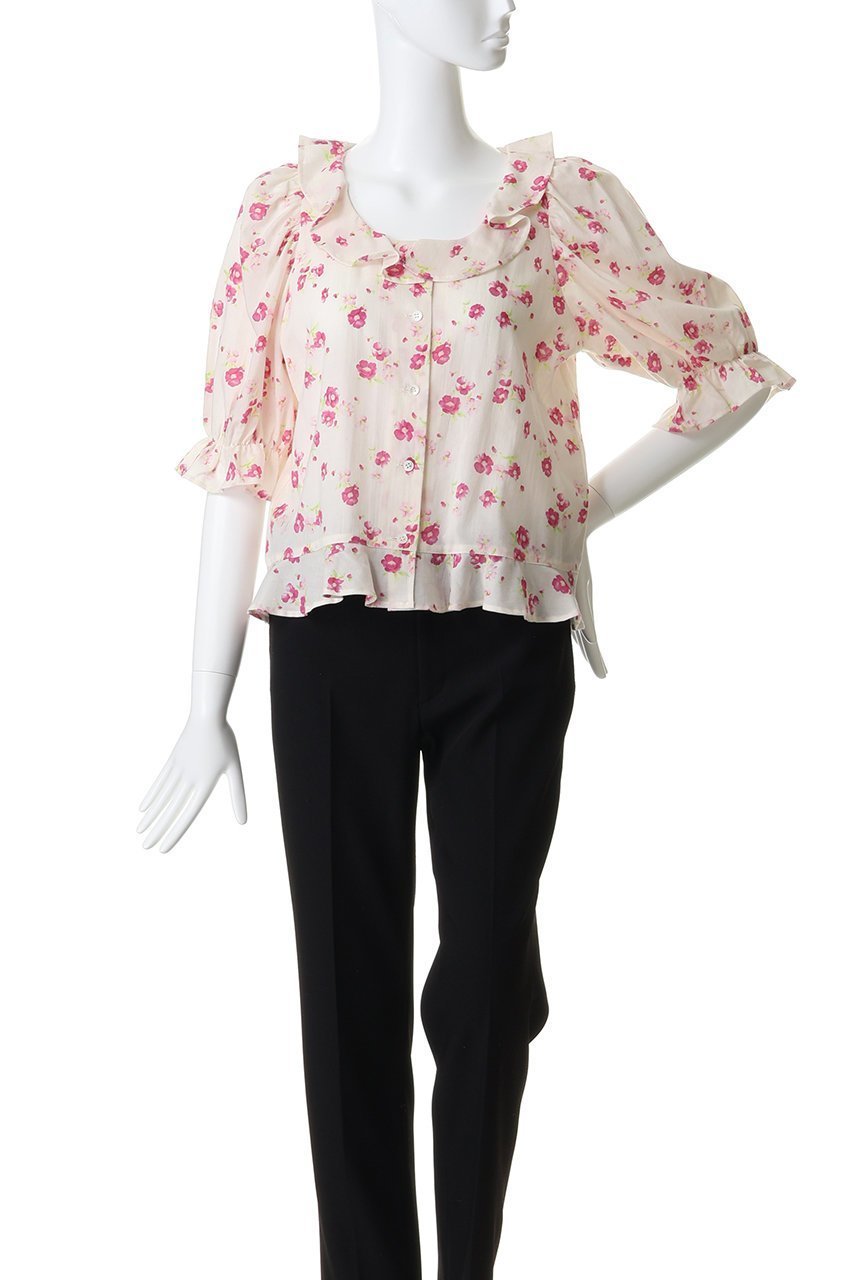 【ナナデコール/nanadecor】のフレンチローズブラウス 人気、トレンドファッション・服の通販 founy(ファニー) 　ファッション　Fashion　レディースファッション　Fashion for Women　トップス・カットソー　Cut & Sew Tops　シャツ・ブラウス・オフィスカジュアル　Elegant Blouses & Button-Ups　スリーブ　Sleeve, Long Sleeve / Short Sleeve　フリル　Frill, Ruffle　フレンチ　French, French Style　ロング　Long, Long-Length　ローズ　Rose, Rose Motif　other-2|ID: prp329100004924946 ipo3291000000036954634