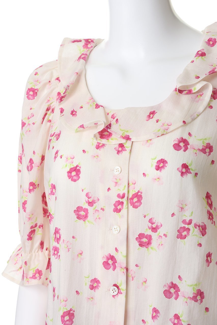 【ナナデコール/nanadecor】のフレンチローズブラウス 人気、トレンドファッション・服の通販 founy(ファニー) 　ファッション　Fashion　レディースファッション　Fashion for Women　トップス・カットソー　Cut & Sew Tops　シャツ・ブラウス・オフィスカジュアル　Elegant Blouses & Button-Ups　スリーブ　Sleeve, Long Sleeve / Short Sleeve　フリル　Frill, Ruffle　フレンチ　French, French Style　ロング　Long, Long-Length　ローズ　Rose, Rose Motif　other-5|ID: prp329100004924946 ipo3291000000036954637