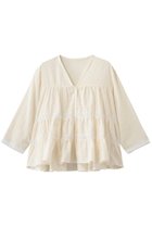 【ナナデコール/nanadecor】のコスモスレースティアードブラウス 人気、トレンドファッション・服の通販 founy(ファニー) ファッション Fashion レディースファッション Fashion for Women トップス・カットソー Cut & Sew Tops シャツ・ブラウス・オフィスカジュアル Elegant Blouses & Button-Ups スリーブ Sleeve, Long Sleeve / Short Sleeve フレア Flare, Flared レース Lace, Lace Fabric ロング Long, Long-Length thumbnail ナチュラル|ID: prp329100004924947 ipo3291000000036954640