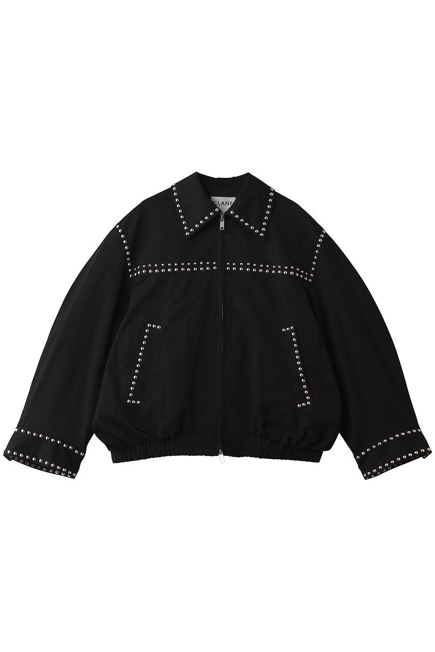 【クラネ/CLANE】のW COLOR STUDDED DRIZZLER JACKET ブルゾン インテリア・キッズ・メンズ・レディースファッション・服の通販 founy(ファニー) ファッション Fashion レディースファッション Fashion for Women アウター Coat / Outerwear Collection レディースジャケット・軽アウター Jackets ブルゾンジャケット・スポーティアウター Blouson Jackets ギャザー Gathered, Ruffled クール Cool, Chic ジップ Zip, Zipper ジャケット Jacket, Outerwear スタッズ Studs, Metal Accents スプリング Spring, Spring Collection スリット Slit, Slit Detail スリーブ Sleeve, Long Sleeve / Short Sleeve ブルゾン Blouson, Bomber Jacket ワイド Wide, Wide Fit BLACK|ID: prp329100004924953 ipo3291000000036954707