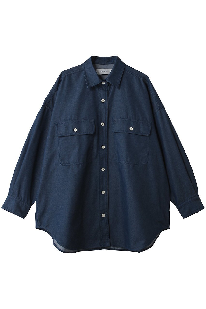 【エリオポール/heliopole】のデニムBIGシャツ インテリア・キッズ・メンズ・レディースファッション・服の通販 founy(ファニー) 　ファッション　Fashion　レディースファッション　Fashion for Women　トップス・カットソー　Cut & Sew Tops　シャツ・ブラウス・オフィスカジュアル　Elegant Blouses & Button-Ups　スリーブ　Sleeve, Long Sleeve / Short Sleeve　ダメージ　Distressed, Destroyed　デニム　Denim, Jeans Material　ビッグ　Big, Oversized　ロング　Long, Long-Length　ダークブルー|ID: prp329100004924954 ipo3291000000036954716