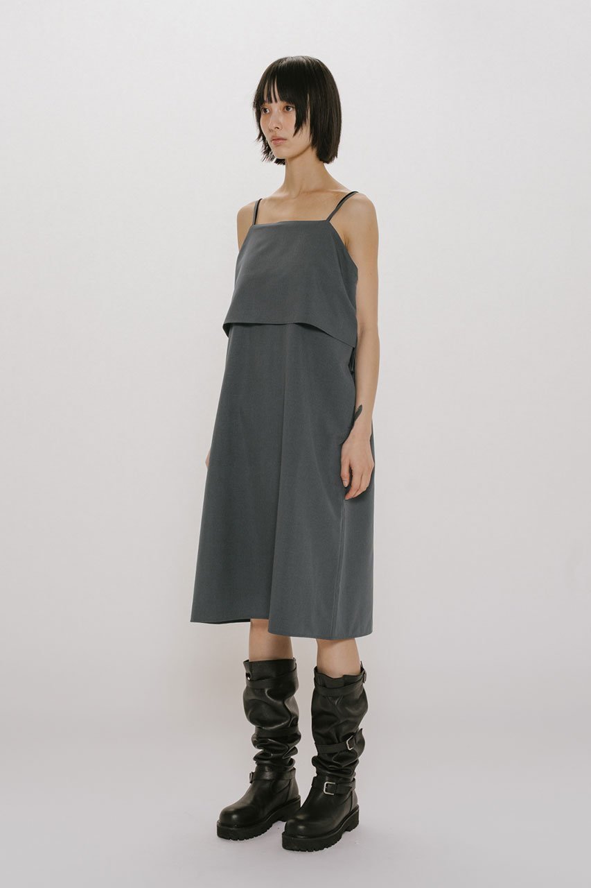 【ミディウミソリッド/MIDIUMISOLID】のlayered camisole OP ワンピース インテリア・キッズ・メンズ・レディースファッション・服の通販 founy(ファニー) ファッション Fashion レディースファッション Fashion for Women ワンピース Dresses チュニック Tunic Tops & Dresses キャミソール Camisole, Spaghetti Strap Top チュニック Tunic, Long Top ロング Long, Long-Length c.gray|ID: prp329100004924970 ipo3291000000036954861