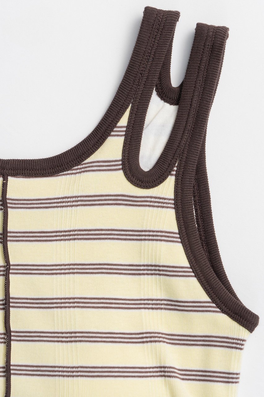 【メゾンスペシャル/MAISON SPECIAL】の【Miller×MAISON SPECIAL】コラボヘムスリットタンクトップ 人気、トレンドファッション・服の通販 founy(ファニー) 　ファッション　Fashion　レディースファッション　Fashion for Women　トップス・カットソー　Cut & Sew Tops　キャミソール&ノースリーブ　Camisoles & Sleeveless Tops　シャツ・ブラウス・オフィスカジュアル　Elegant Blouses & Button-Ups　ロングTシャツ・Tシャツ　Longline T-Shirts & Tees　カットソー・ベーシックTシャツ　Cut-and-Sewn Tops / Stretch Tees & Basics　アシンメトリー　Asymmetrical Style　インナー　Innerwear　キャミソール　Camisole, Spaghetti Strap Top　シンプル　Simple, Minimal　スリット　Slit, Slit Detail　タンク　Tank Top, Sleeveless Top　フロント　Front, Front Design　ベーシック　Basic, Essential　ボーダー　Border, Stripe　other-3|ID: prp329100004924977 ipo3291000000036954925